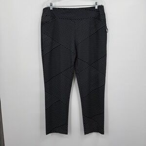 TAIL Pants Womens 16 Black Striped Ankle Straight Golf UPF Elastic Waist Pockets